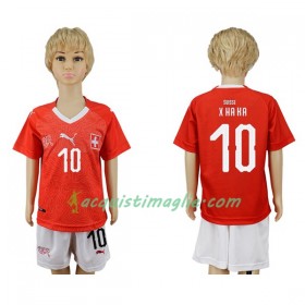 Divisa di Calcio Svizzera Xhaka 10 Bambino Prima Mondiali 2018